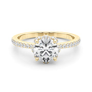 18K Yellow Gold 1.25 ctw Diamond Halo Engagement Ring