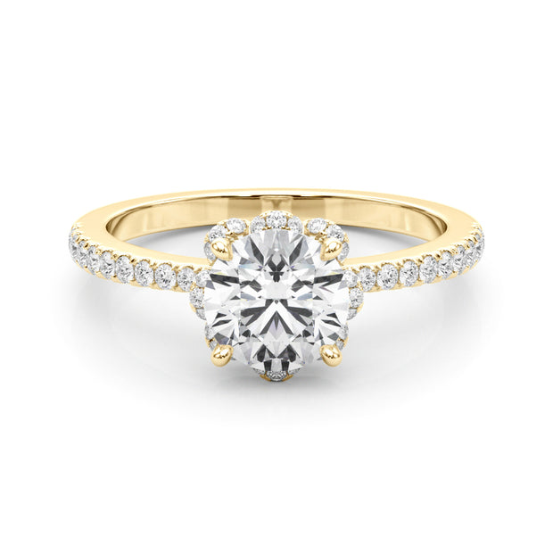 18K Yellow Gold 1.25 ctw Diamond Halo Engagement Ring