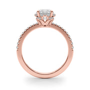 14K Rose Gold 1.25 ctw Diamond Halo Engagement Ring