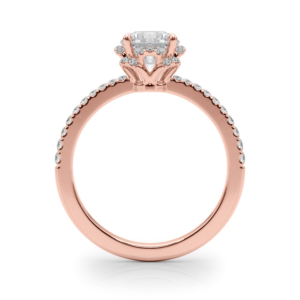14K Rose Gold 1.25 ctw Diamond Halo Engagement Ring