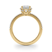 18K Yellow Gold 1.25 ctw Diamond Halo Engagement Ring