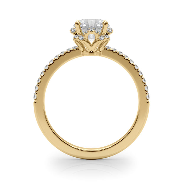 18K Yellow Gold 1.25 ctw Diamond Halo Engagement Ring