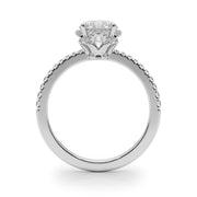 1.0 CT Round Diamond Halo Engagement Ring