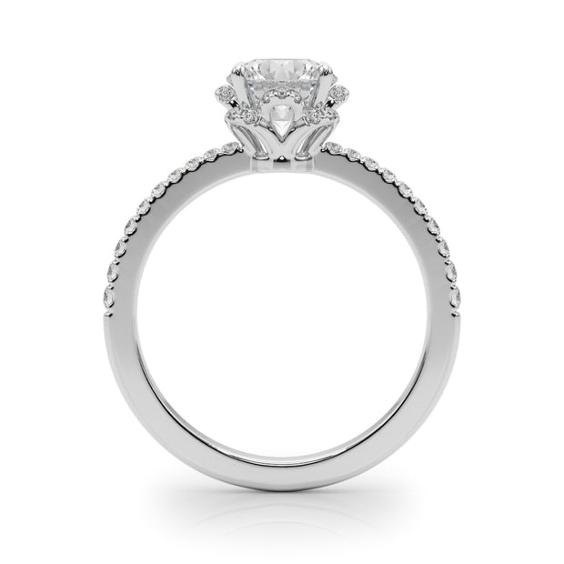 1.0 CT Round Diamond Halo Engagement Ring