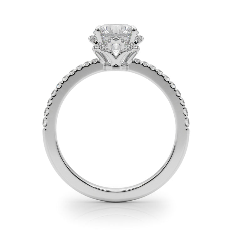 1.0 CT Round Diamond Halo Engagement Ring