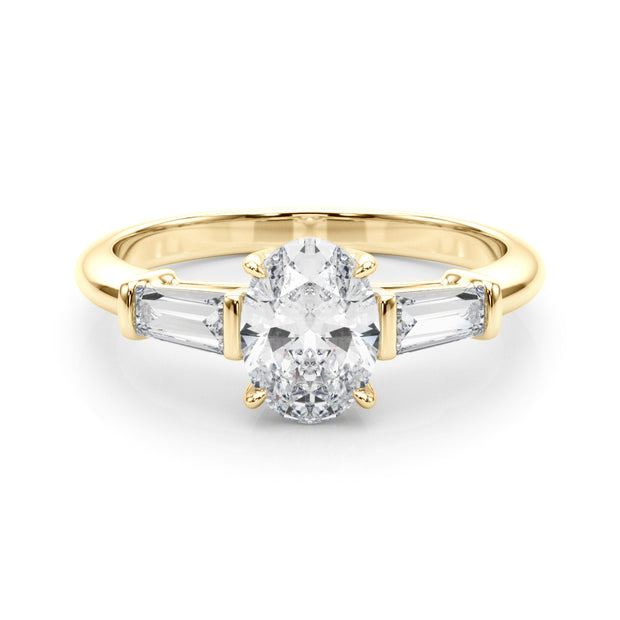18K Yellow Gold Oval Diamond Engagement Ring