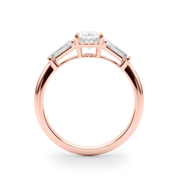 14K Rose Gold Oval Diamond Engagement Ring
