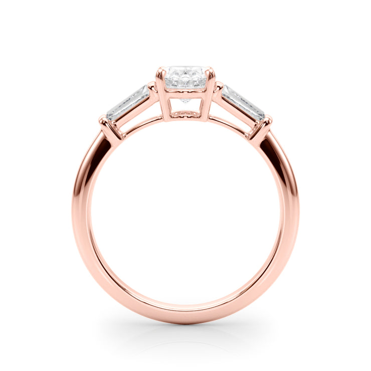 14K Rose Gold Oval Diamond Engagement Ring