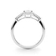 Oval Diamond Engagement Ring with Baguette Accents