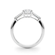 1.0 CT Round Diamond Engagement Ring with Baguettes