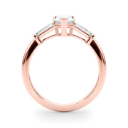 18K Rose Gold Taper Baguette Diamond Ring