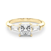 18K Yellow Gold 1ct Diamond Three-Stone Engagement Ring