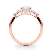 14K Rose Gold Diamond Three-Stone Engagement Ring