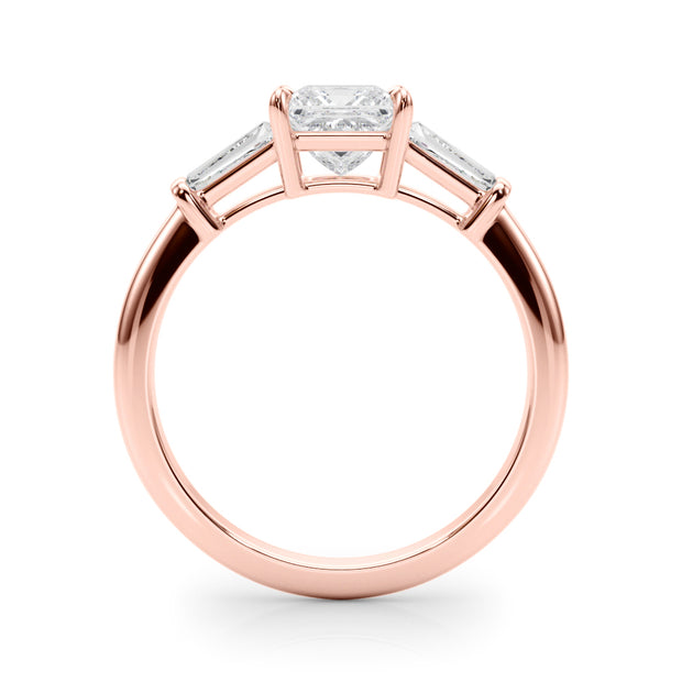14K Rose Gold Diamond Three-Stone Engagement Ring