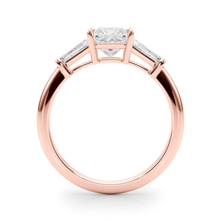 14K Rose Gold Diamond Three-Stone Engagement Ring