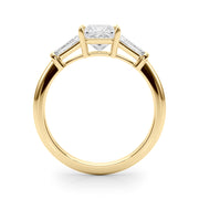18K Yellow Gold 1ct Diamond Three-Stone Engagement Ring