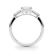 14K Gold Square Diamond Three Stone Ring