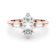 Rose Gold Marquise Diamond Ring 0.69ctw