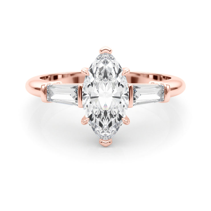 Rose Gold Marquise Diamond Ring 0.69ctw