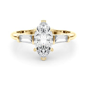 14K Yellow Gold Marquise Diamond Engagement Ring
