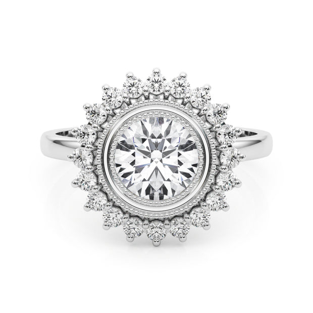 Round Diamond Halo Engagement Ring