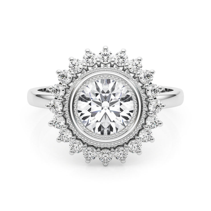 Round Diamond Halo Engagement Ring