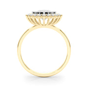 14K Yellow Gold Round Diamond Halo Engagement Ring