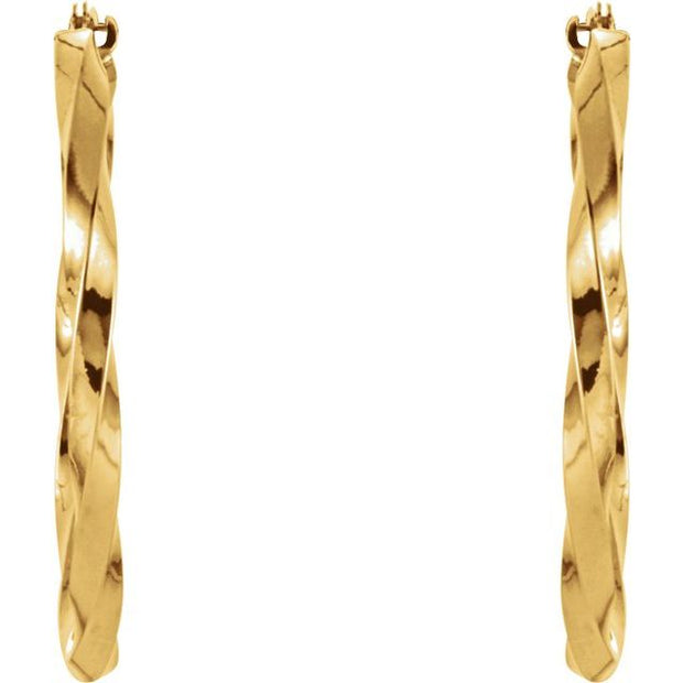 Twisted Tube Hoop Earrings