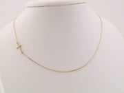 Accented Sideways Cross Necklace