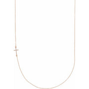 Accented Sideways Cross Necklace