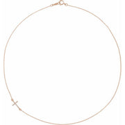 Accented Sideways Cross Necklace