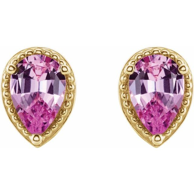 Beaded Solitaire Earrings