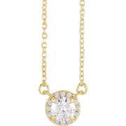 French-Set Halo-Style Necklace or Center