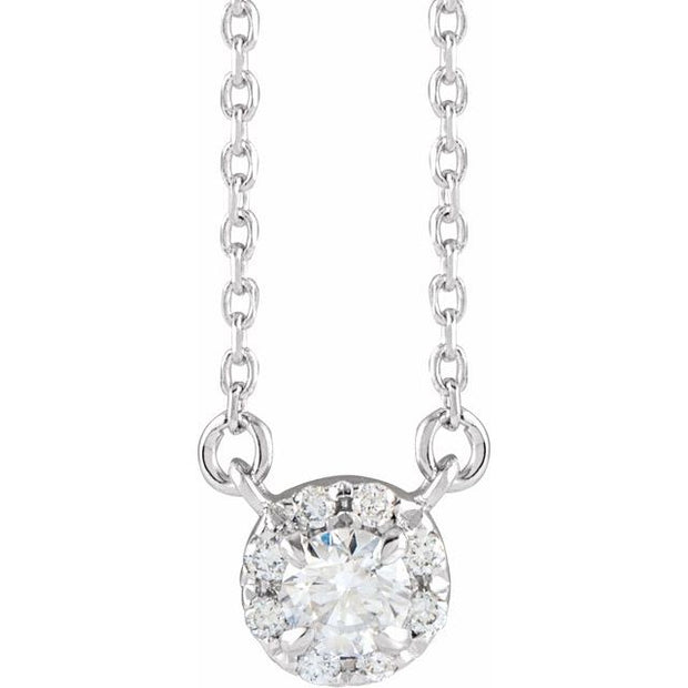 French-Set Halo-Style Necklace or Center