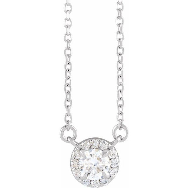 French-Set Halo-Style Necklace or Center