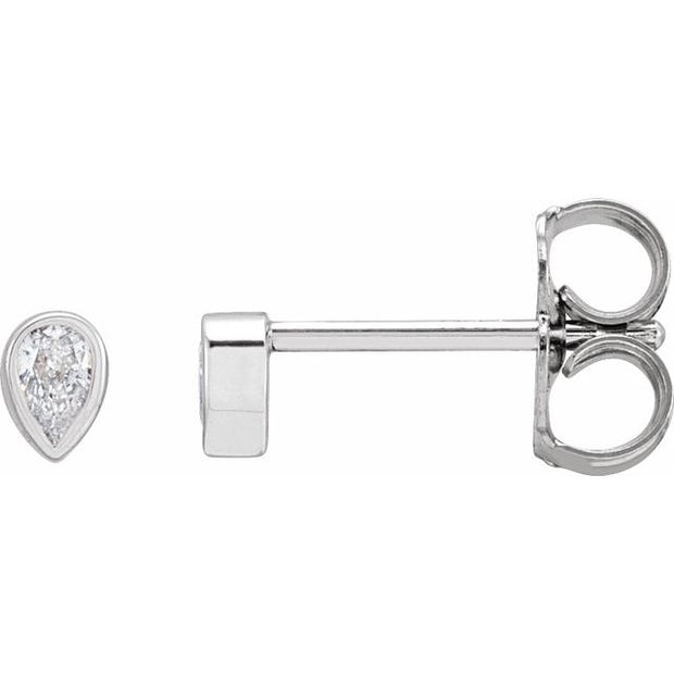 Pear Bezel-Set Stud Earrings