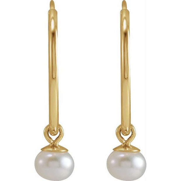 Pearl Endless Hoop Earrings