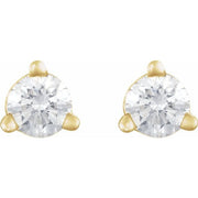 Round 3-Prong Press Fit Stud Earrings