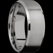 8 mm wide Beveled Titanium band.
