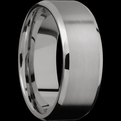 8 mm wide Beveled Titanium band.