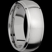 8 mm wide Domed Stepped Down Edges Titanium band.