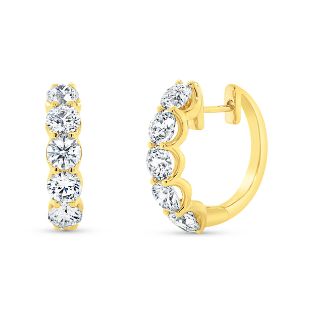Uneek Chatterley Collection 1-Row Huggie Earrings