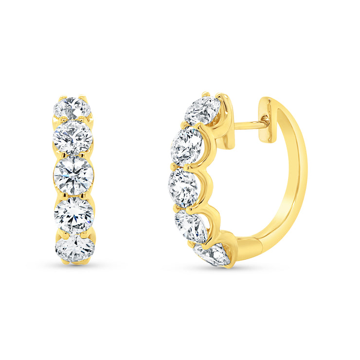 Uneek Chatterley Collection 1-Row Huggie Earrings