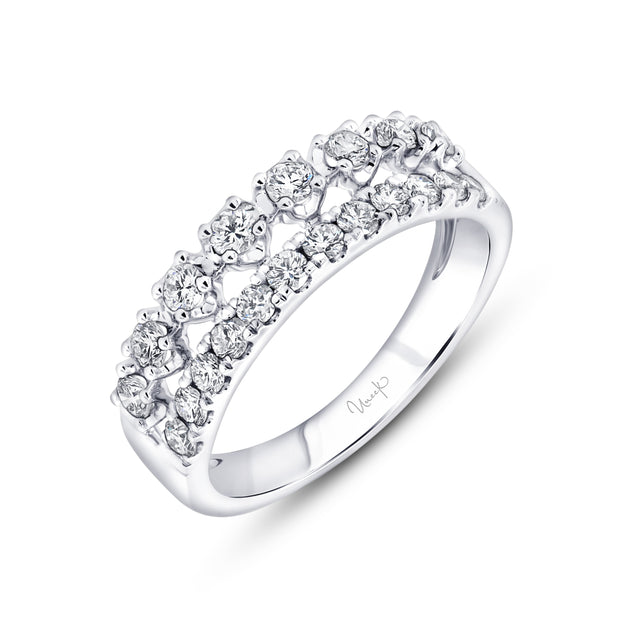 Uneek Stackable Collection 2-Row Emerald Fashion Ring