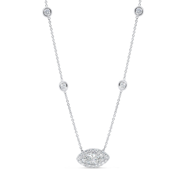 Uneek Sweet-Pea Collection Halo Engagement Brooch Pendant