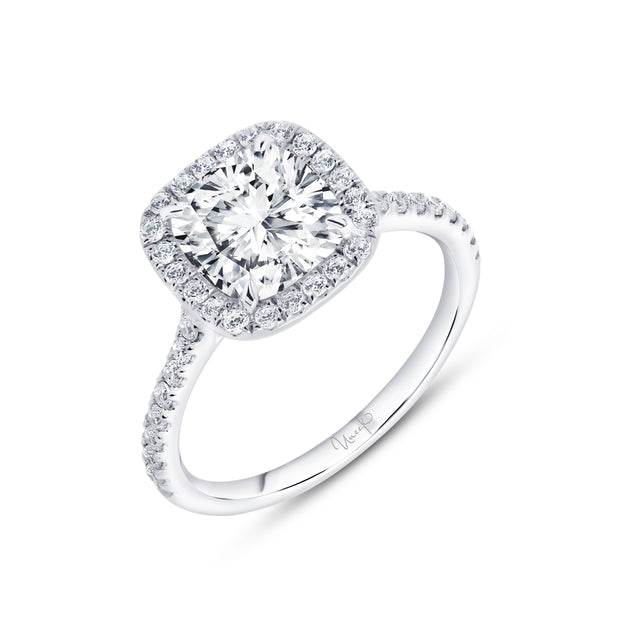 Uneek Timeless Collection Halo Cushion Cut Engagement Ring