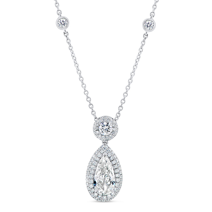 Uneek Signature Collection Drop Pear Shaped Diamond Brooch Pendant