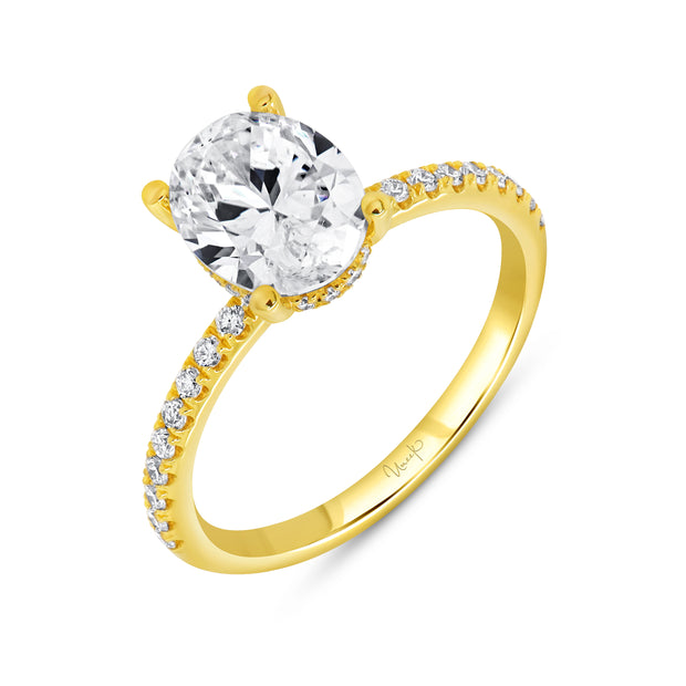 Uneek Timeless Collection Under-Halo Oval Shaped Engagement Ring