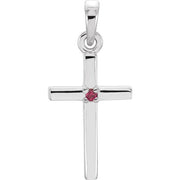 Birthstone Cross Pendant