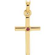 Birthstone Cross Pendant